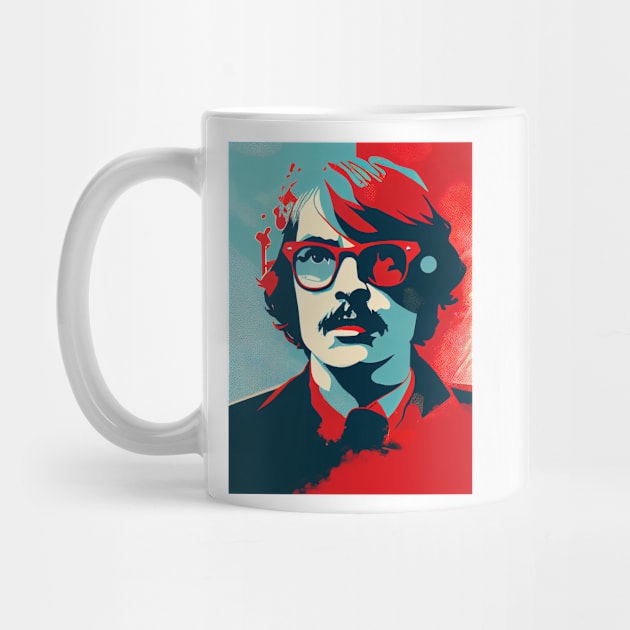 Abstract pop art style portrait of man in glasses by loucaski